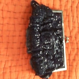 Sparkly Ruffled Purple Clutch